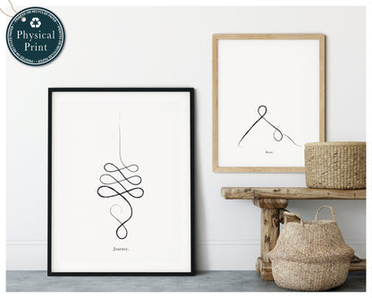 unalome art downward dog