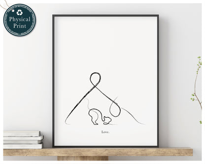 'Downward Dog Pose' - Cat Yoga Line Art