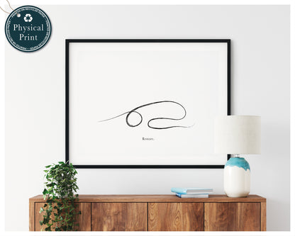 child pose one line yoga art
