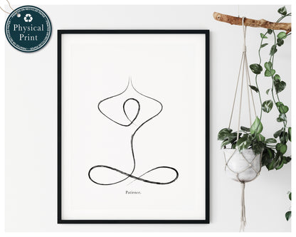 'Half Lotus Pose' - Yoga Line Art
