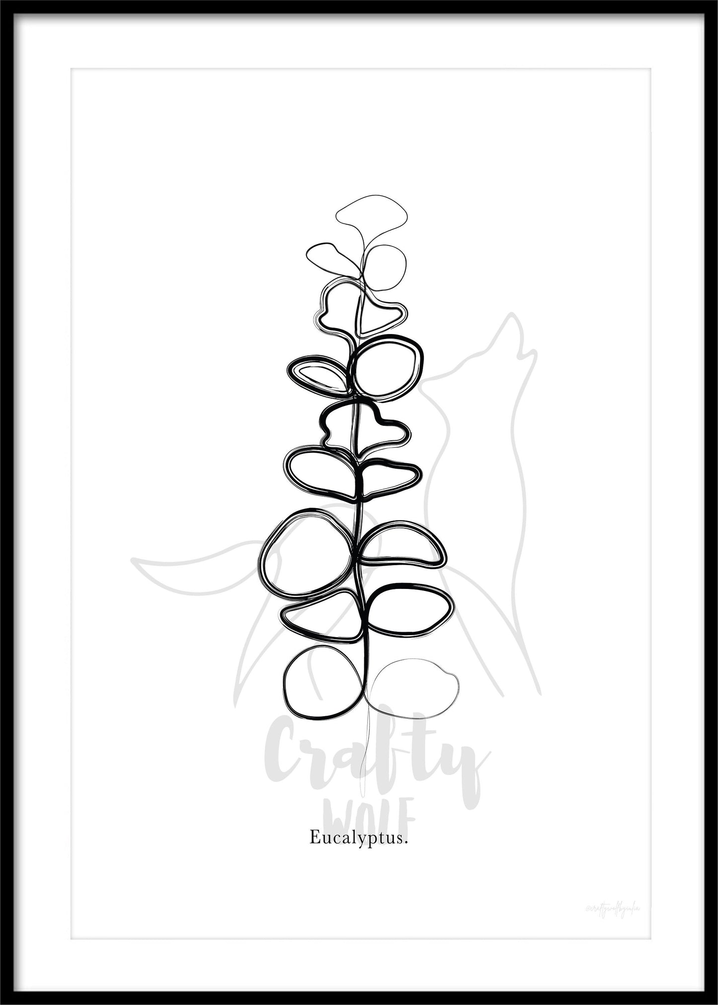 Eucalyptus Plant Art - Single Line Art
