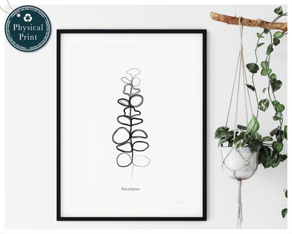 Eucalyptus Plant Art - Single Line Art