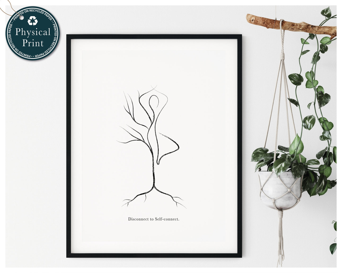 'Tree Pose' Roots - Yoga Line Art