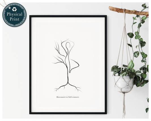 'Tree Pose' Roots - Yoga Line Art