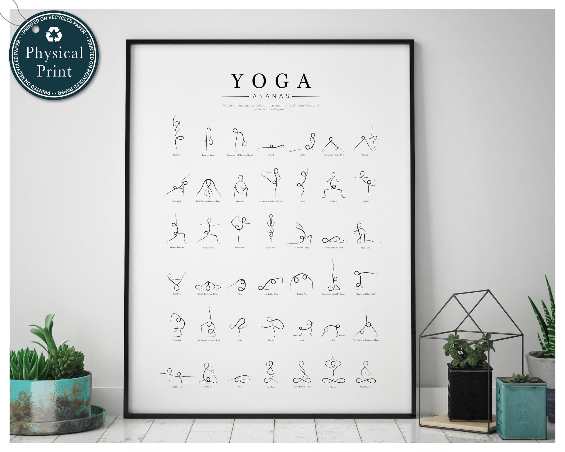 Yoga Poses Poster, Yoga Asanas Print, Yoga Wall Art, Yoga Line Art, Yoga Studio Decor, Yoga Lover Gift, Minimal Poster, Continuous Line Art