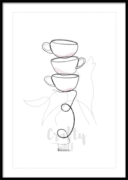 'Coffee Balance' - Yoga Wall Art