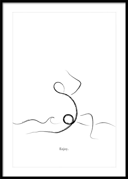 'Flow through life' - Set of 3 Yoga Prints Line Art