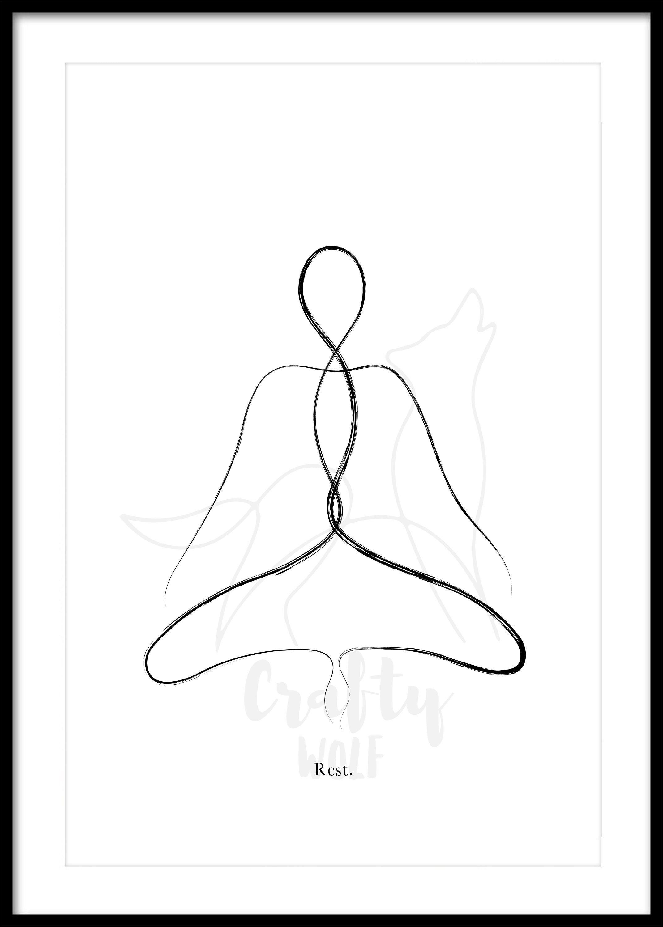 Sketch of yoga pose. Vrikshasana ~ Clip Art #254075547