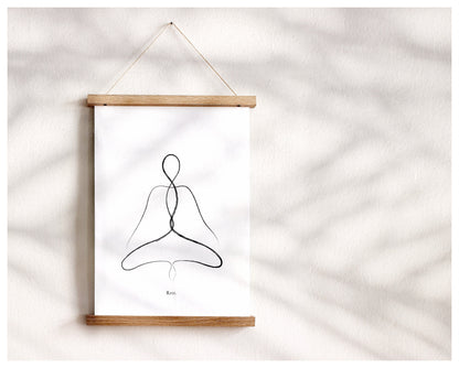 Yoga Pose Poster, Butterfly Pose Yoga, Yoga Asana Print,Yoga Wall Art, Yoga Line Art, Yoga Studio Decor, Yoga Lover Gift,Continuous Line Art
